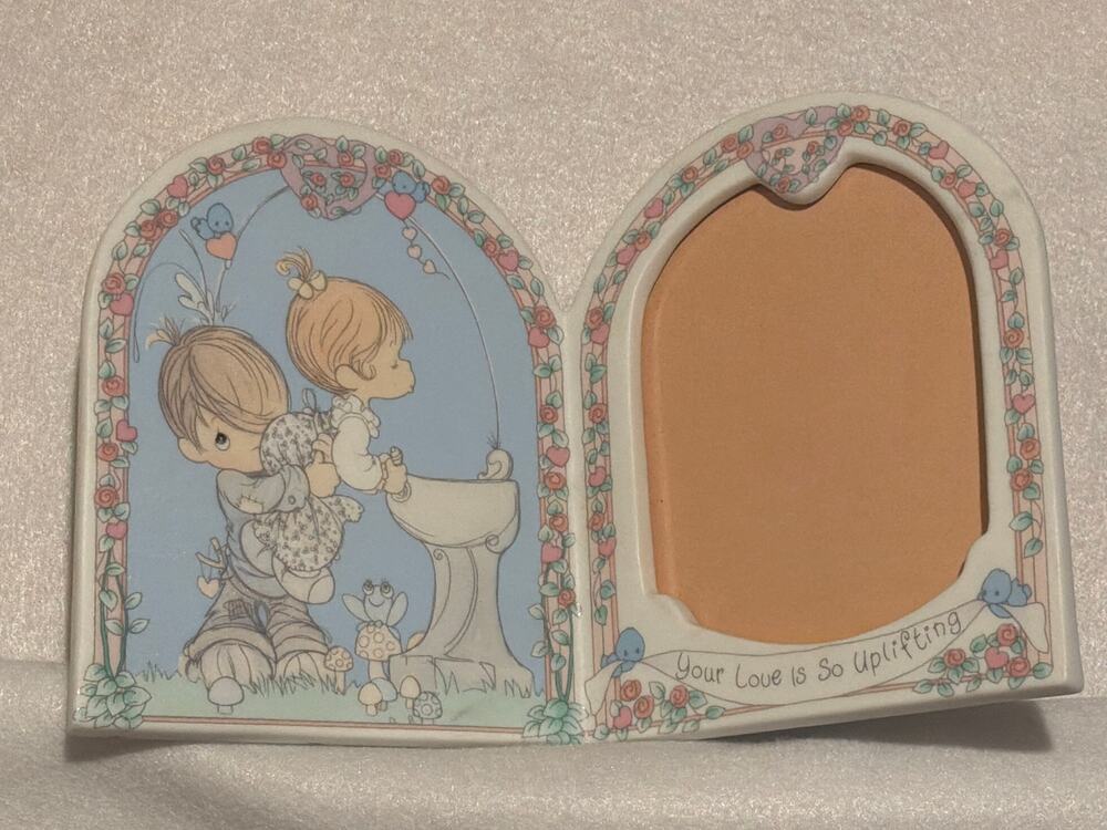 VTG Precious Moments Your Love Is So Uplifting Arched Desk Picture Frame 7x4.5